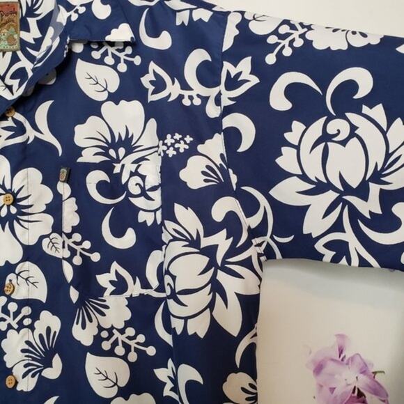 Pineapple Connection Hawaiian Floral Button Casual Shirt L - Picture 6 of 7